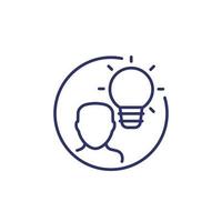 icono de línea de idea o conocimiento vector