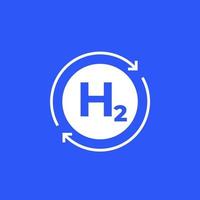 hydrogen energy icon with arrows vector