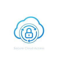 Secure cloud access icon on white vector