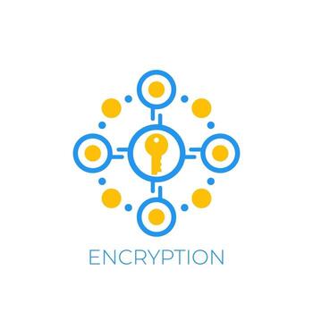 icono de vector de protección de datos y cifrado