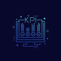 KPI, business indicators, vector linear icon