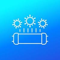 UV-C lamp for disinfection line vector icon