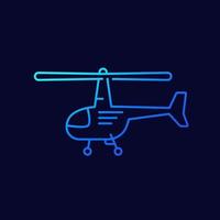 helicopter icon, thin line vector