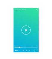 video player interface, vector ui design, vertical orientation