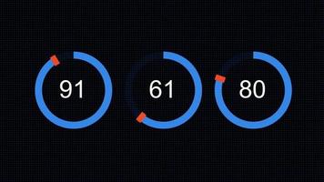 Circular bars with numbers hud element and infographics video