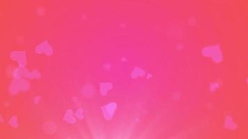 flygande rosa hjärtan bakgrund animerad video