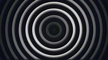 3D monochromatic concentric circles oscillating Free motion background video