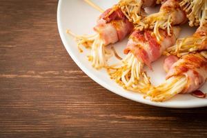 Bacon Wrapped Golden Needle Mushroom photo