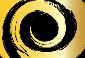 Abstract. Brush paint gold color on black background. Vector. vector