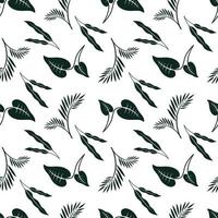 Seamless abstract leaf art drawing for print and textile vector