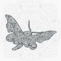 Butterfly Mandala. Vintage decorative elements. vector illustration.