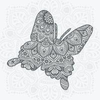 Butterfly Mandala. Vintage decorative elements. vector illustration.