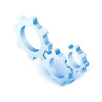 3D isometric cog gear on white background. vector