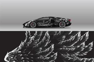 Car wrap decal designs. Abstract racing and sport for racing livery vector
