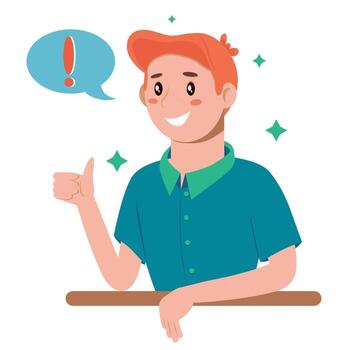 Problem solving concept. A man thinks and solves a problem. vector