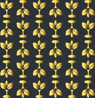seamless golden small leaf pattern design vector