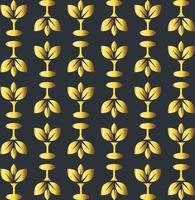 seamless golden small leaf pattern design vector