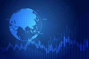 Candle stick graph chart in financial market. vector