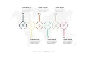 Infographic thin line design template process 6 options. vector