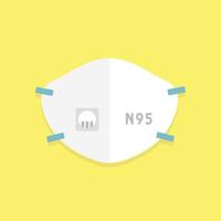 máscara n95, máscara de protección respiratoria, previene la contaminación del aire. vector