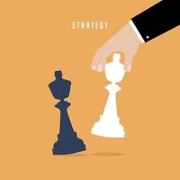 Strategist holding in hand chess figure vector