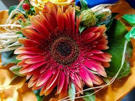 Bridal bouquet with different flowers photo