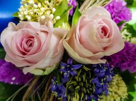 Bridal bouquet with different flowers photo