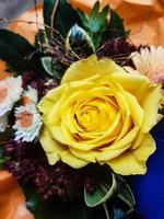 Bridal bouquet with different flowers photo