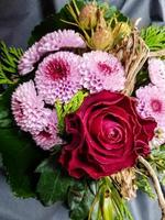 Bridal bouquet with different flowers photo