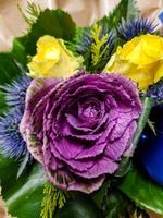 Bridal bouquet with different flowers photo