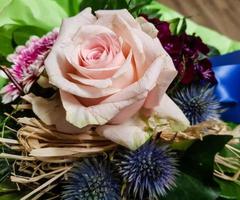 Bridal bouquet with different flowers photo