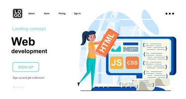 Web development concept landing page template vector