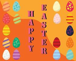 Set of Happy Easter eggs vector