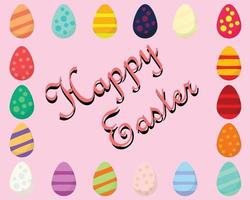 Set of Happy Easter eggs vector