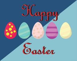 Set of Happy Easter eggs vector