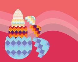 Set of Happy Easter eggs vector