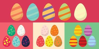 conjunto de huevos de pascua felices vector