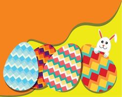 Set of Happy Easter eggs vector
