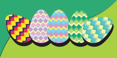 Set of Happy Easter eggs vector