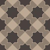 Seamless pattern with brown eight pointed stars vector