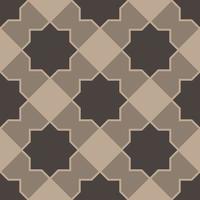 Seamless pattern with brown eight pointed stars vector