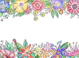 Pretty Decorative Watercolor Floral Frame vector