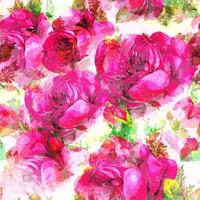 Watercolor Pink Rose Textile Pattern vector