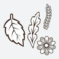 elementos de diseño floral vector