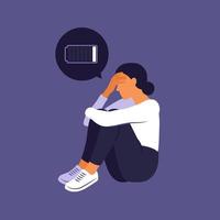 concepto de agotamiento emocional o trastorno mental. vector