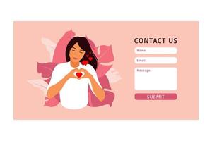 Contact us form template for web and Landing page. vector