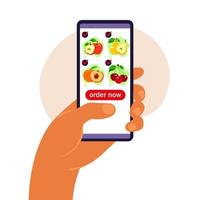 Online food order. Grocery delivery. vector