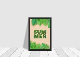 3D realistic square frame mockup vector