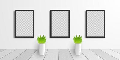 3D realistic square frame mockup vector