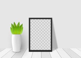 3D realistic square frame mockup vector